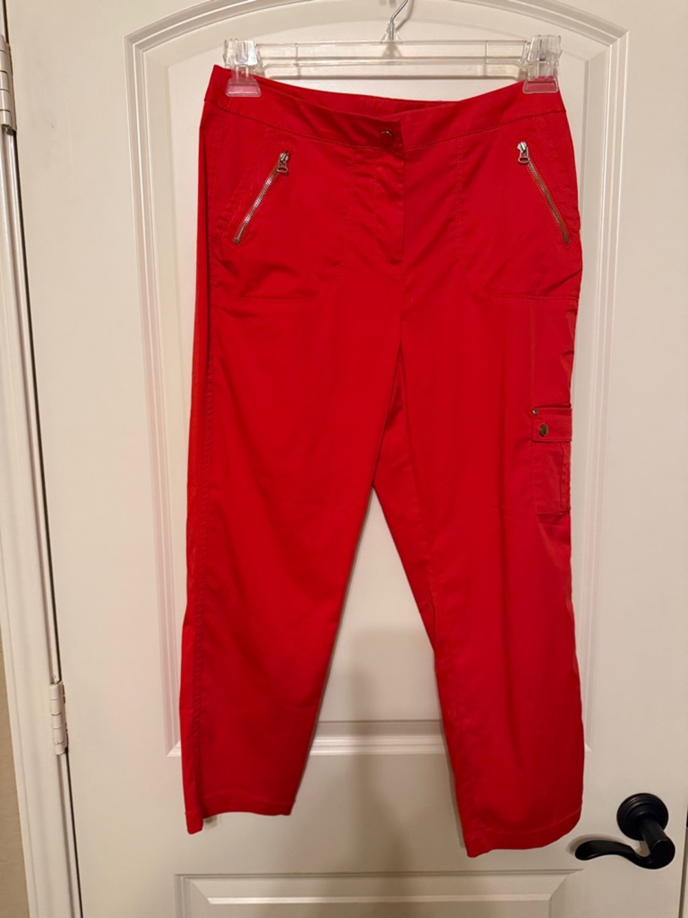 Chico's Bright Red Cropped Cargo Pants